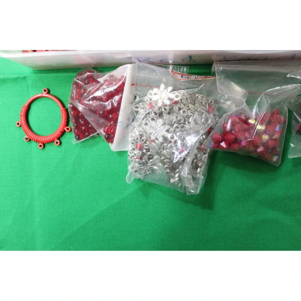 Vintage Red Bead Assortment, Jewelry Making Supplies (3.3 lbs)
